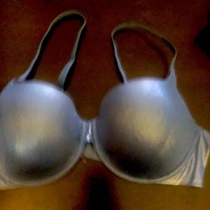 Victoria’s Secret, 36DD, shimmery blue underwire bra. No padding.